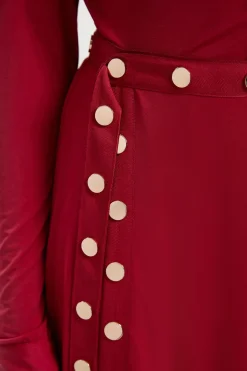 KarenMillen Jupe Maxi en Crêpe Fluide à Ourlet Mouchoir et Détails Œillets<Femme Jupes|Jupes