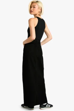 boohoo Jupe maxi en denim à fente frontale basique<Femme Jupes|Denim