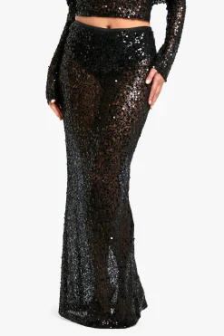 Jupe Maxi en Dentelle à Sequins