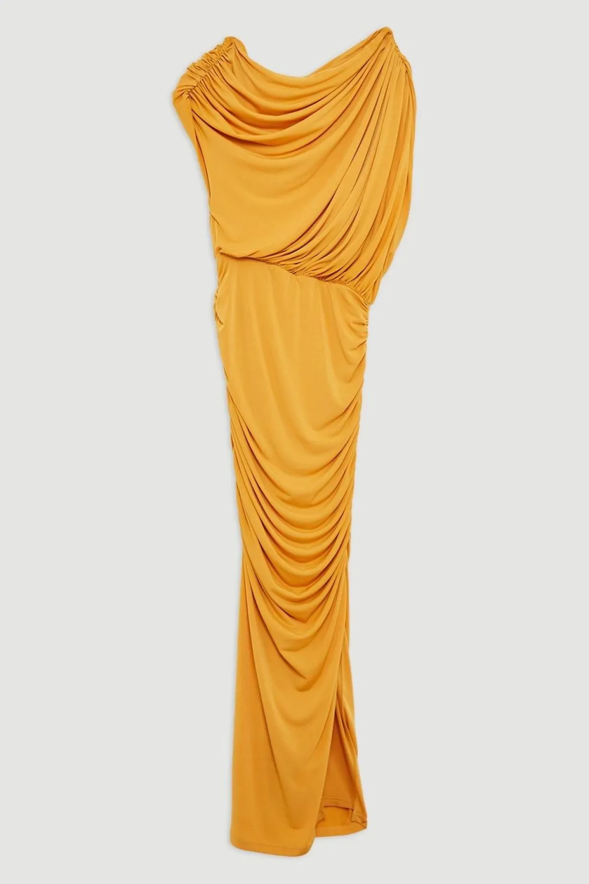 KarenMillen Jupe maxi en jersey crêpe à encolure asymétrique<Femme Toutes Les Robes|Robes Longues
