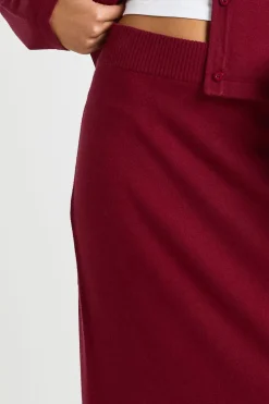 Jupe maxi en maille côtelée