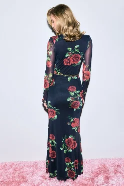 boohoo Jupe maxi en maille imprimée rose<Femme Jupes|Jupes