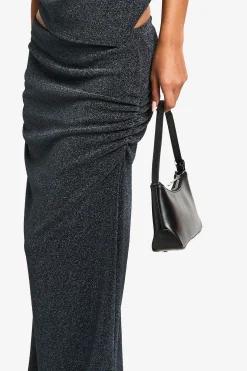 Jupe maxi en maille métallique