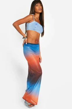 Jupe maxi en maille ombrée
