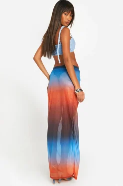 Jupe maxi en maille ombrée