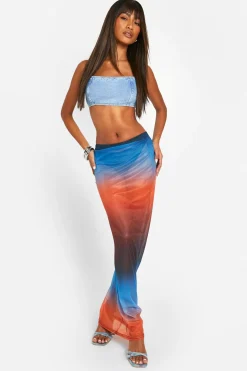 Jupe maxi en maille ombrée
