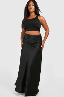 boohoo Jupe Maxi en Satin avec Cordon de Serrage<Femme Jupes|Jupes