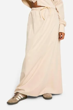 boohoo Jupe maxi en tissu doux à taille avec cordon de serrage<Femme Jupes|Jupes