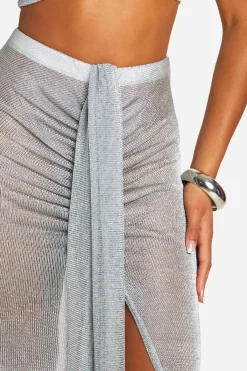boohoo Jupe maxi en tricot drapée à l'avant<Femme Jupes|Jupes