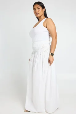 Jupe Maxi Froncée Grande Taille