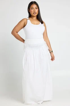 Jupe Maxi Froncée Grande Taille