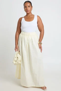 Jupe Maxi Grande Taille En Coton Froncée