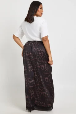 boohoo Jupe Maxi Grande Taille en Dentelle Imprimé Léopard Tissé<Femme Jupes|Imprimé Léopard