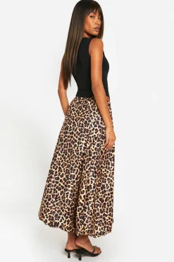 Jupe Maxi Leopard Puff Ball