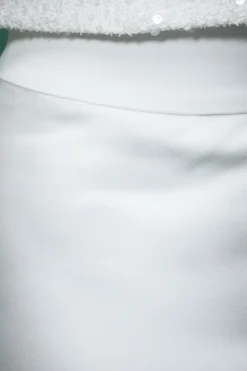Jupe Maxi Lisa Tan en Satin Coupée en Biais
