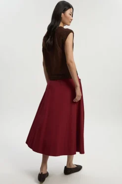 Jupe Maxi Longue en Coton avec Détails en synthétique