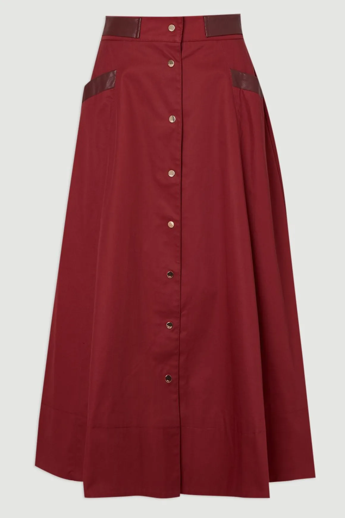 Jupe Maxi Longue en Coton avec Détails en synthétique