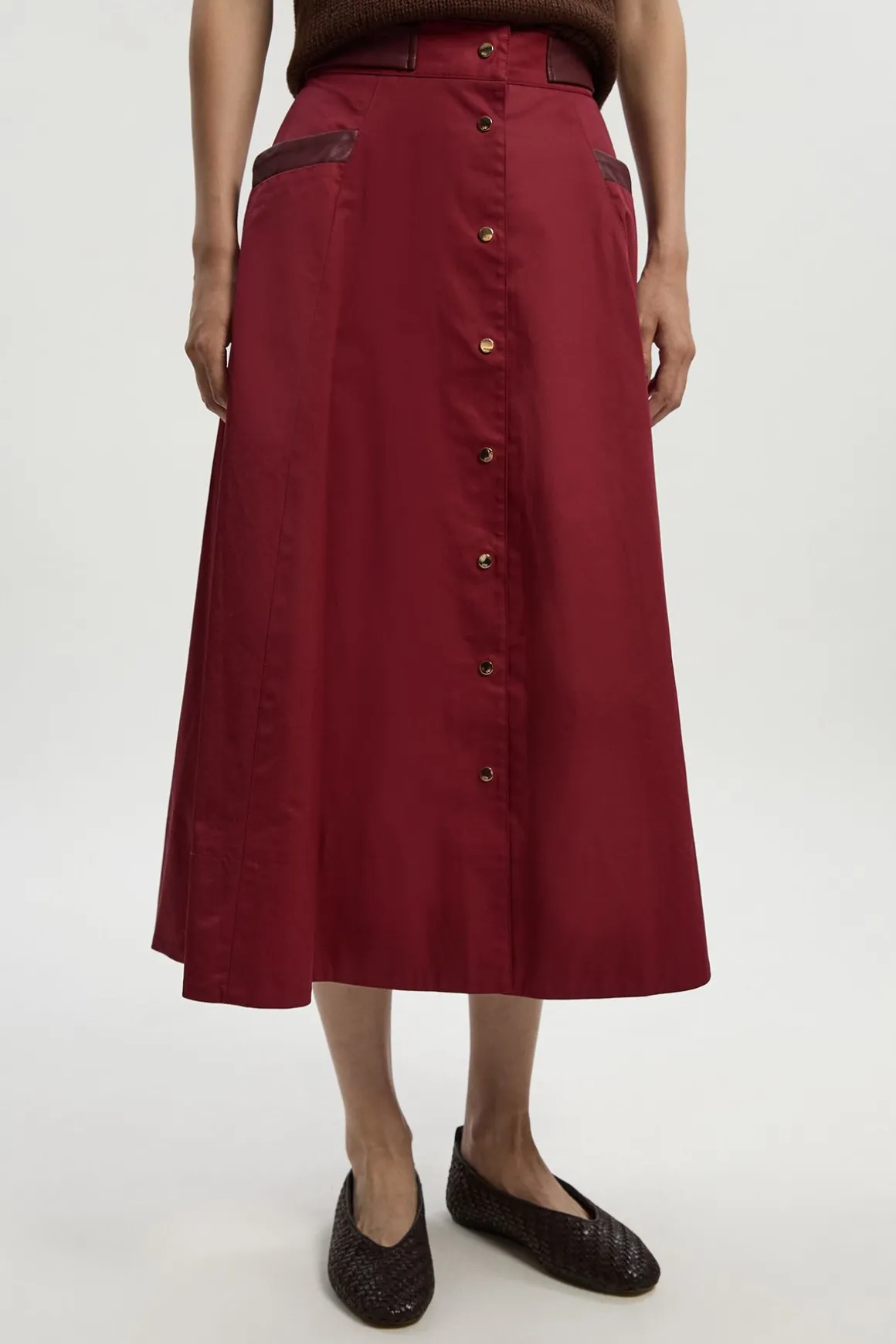 Jupe Maxi Longue en Coton avec Détails en synthétique