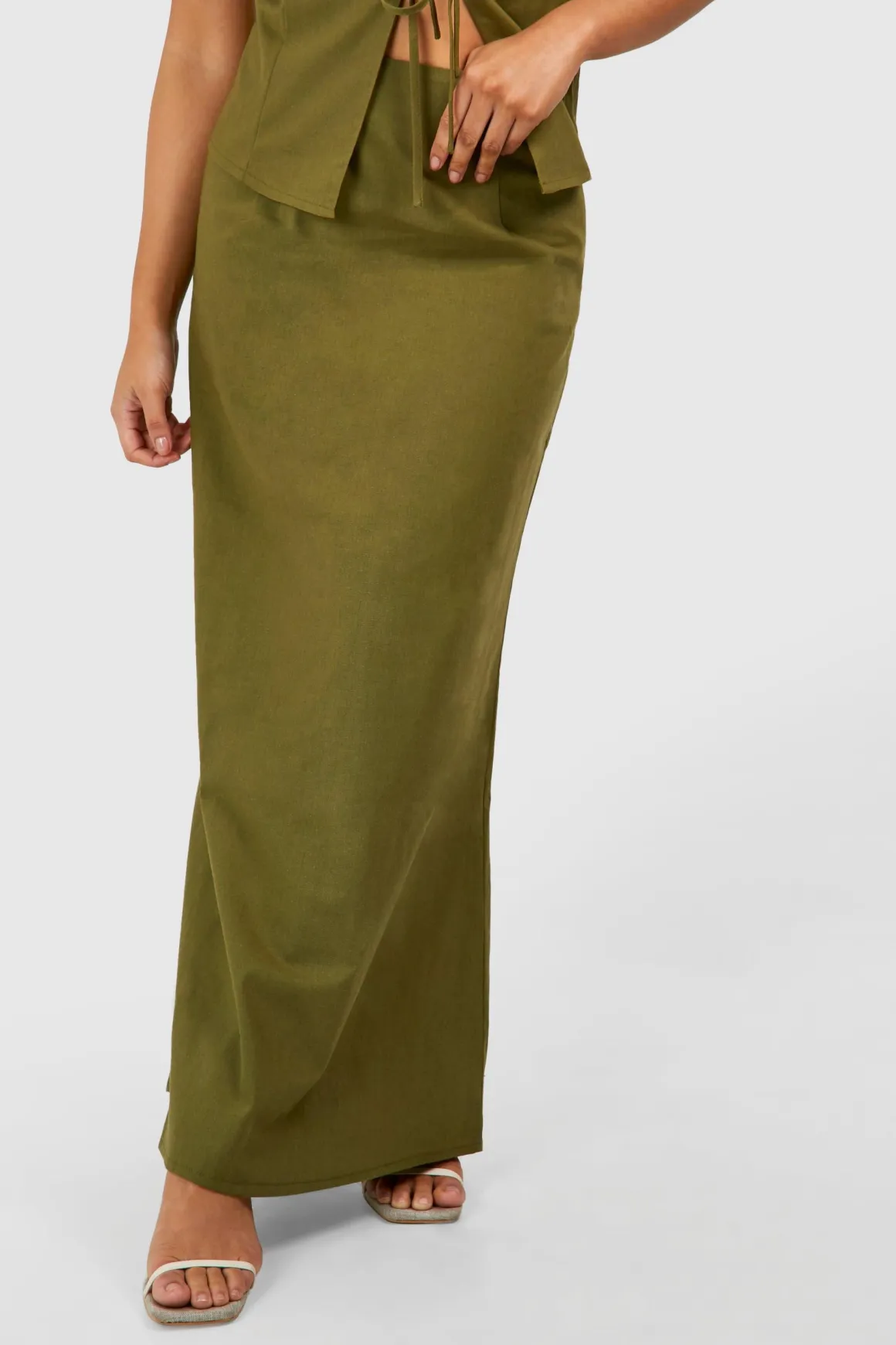 Jupe Maxi Petite en Mélange de Lin