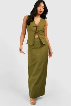 Jupe Maxi Petite en Mélange de Lin