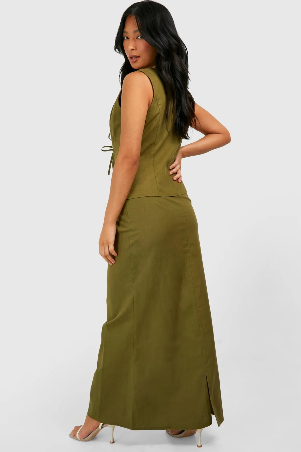Jupe Maxi Petite en Mélange de Lin