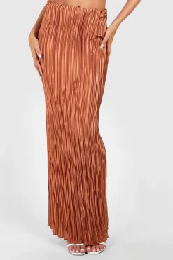Jupe Maxi Plissée en Satin Premium
