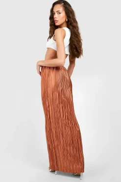Jupe Maxi Plissée en Satin Premium