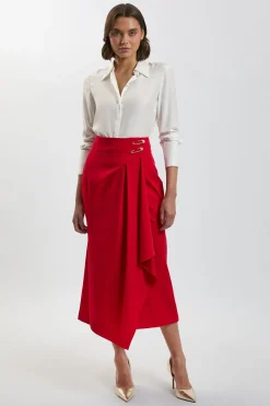 Jupe Maxi Portefeuille Ajustée Avec Détail Amovible Petite