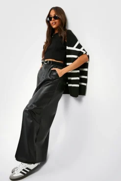 Jupe maxi taille haute à synthétique fendue