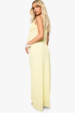 Jupe maxi texturée à cordon avec perles