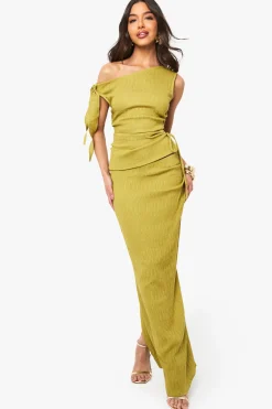 Jupe maxi texturée froncée