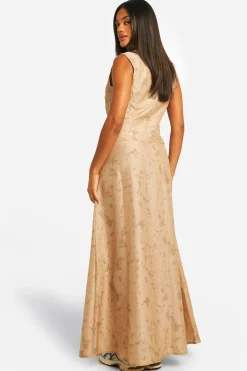 Jupe maxi tie-dye texturée à dos fendu