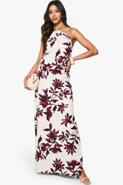 Jupe Maxi Tissée à Biais Imprimé Floral Basique