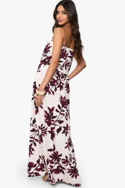 Jupe Maxi Tissée à Biais Imprimé Floral Basique