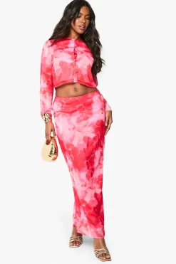 boohoo Jupe Maxi Tissée à Imprimé Floral<Femme Jupes|Jupes