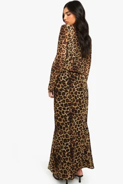 boohoo Jupe maxi tissée à imprimé léopard<Femme Jupes|Jupes