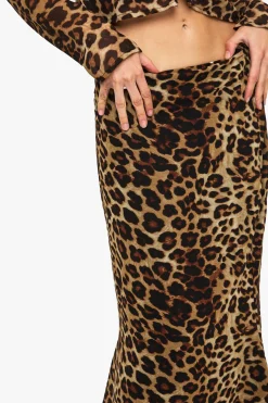 boohoo Jupe maxi tissée à imprimé léopard<Femme Jupes|Jupes