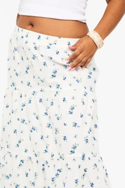 boohoo Jupe maxi à volants en popeline florale Plus<Femme Jupes|Jupes