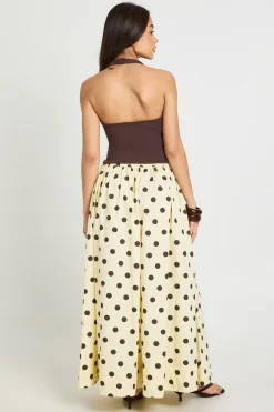 boohoo Jupe Maxi Volumineuse En Popeline À Pois Pour Grandes Tailles<Femme Jupes|Jupes