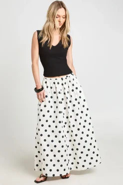 Jupe Maxi Volumineuse En Popeline À Pois Petite Taille