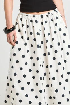 Jupe Maxi Volumineuse En Popeline À Pois Petite Taille