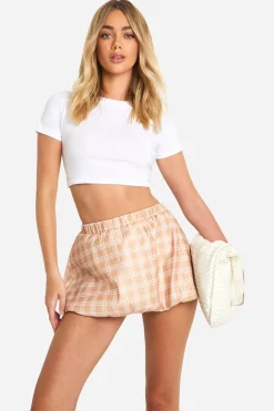 boohoo Jupe micro-mini Boxer Check Puff Ball<Femme Jupes|Jupes