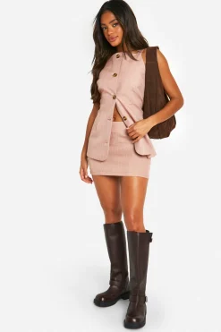 boohoo Jupe micro-mini premium à fines rayures<Femme Tailleurs|Jupes