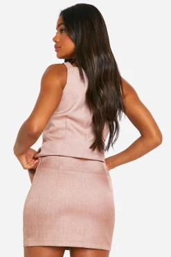 boohoo Jupe micro-mini premium à fines rayures<Femme Tailleurs|Jupes