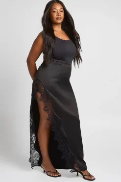 boohoo Jupe Midaxi À Bord Festonné Pêche Grande Taille<Femme Jupes|Jupes