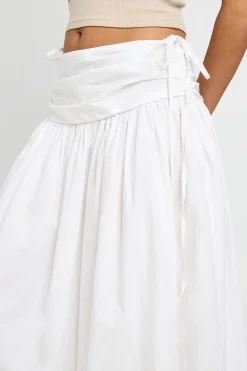 boohoo Jupe Midaxi En Popeline Avec Ceinture À Nouer<Femme Jupes|Jupes