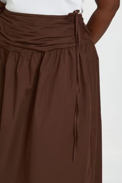 boohoo Jupe Midaxi En Popeline Grande Taille Avec Taille Nouée<Femme Jupes|Jupes