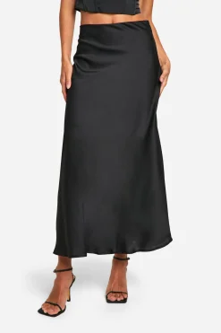 Jupe midaxi en satin style slip