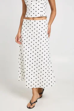 boohoo Jupe Midaxi À Pois<Femme Jupes|Jupes