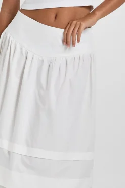 Jupe midaxi volumineuse à taille en V